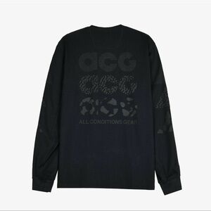 Nike ACG Long Sleeve Waffle Top Shirt LS Triple Black Out CD7656-010 Men’s Large